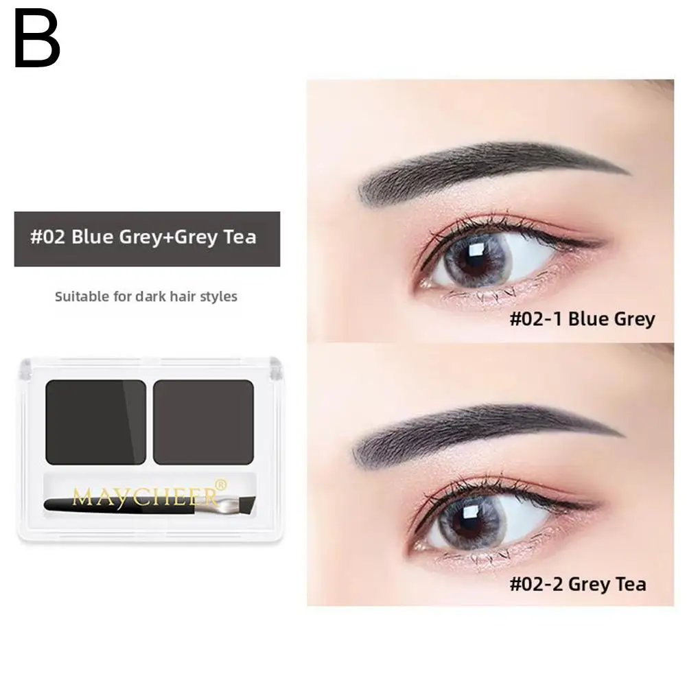 2Color Eyebrow Powder Palette Makeup Black Brown EyeBrow Palette Shadow with Professional Eye Cosmetic Brush Waterproof Enh T7V7