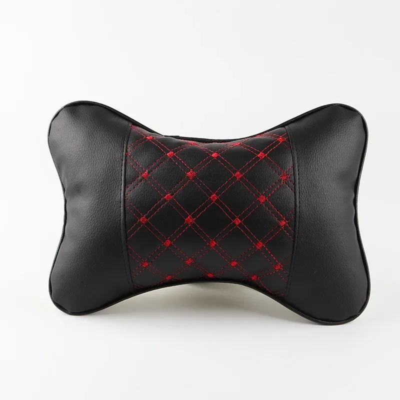 

Car Neck Pillows Both Side Pu Leather 1pcs Pack Headrest For Head Pain Relief Filled Fiber Universal Car Headrest Pillow