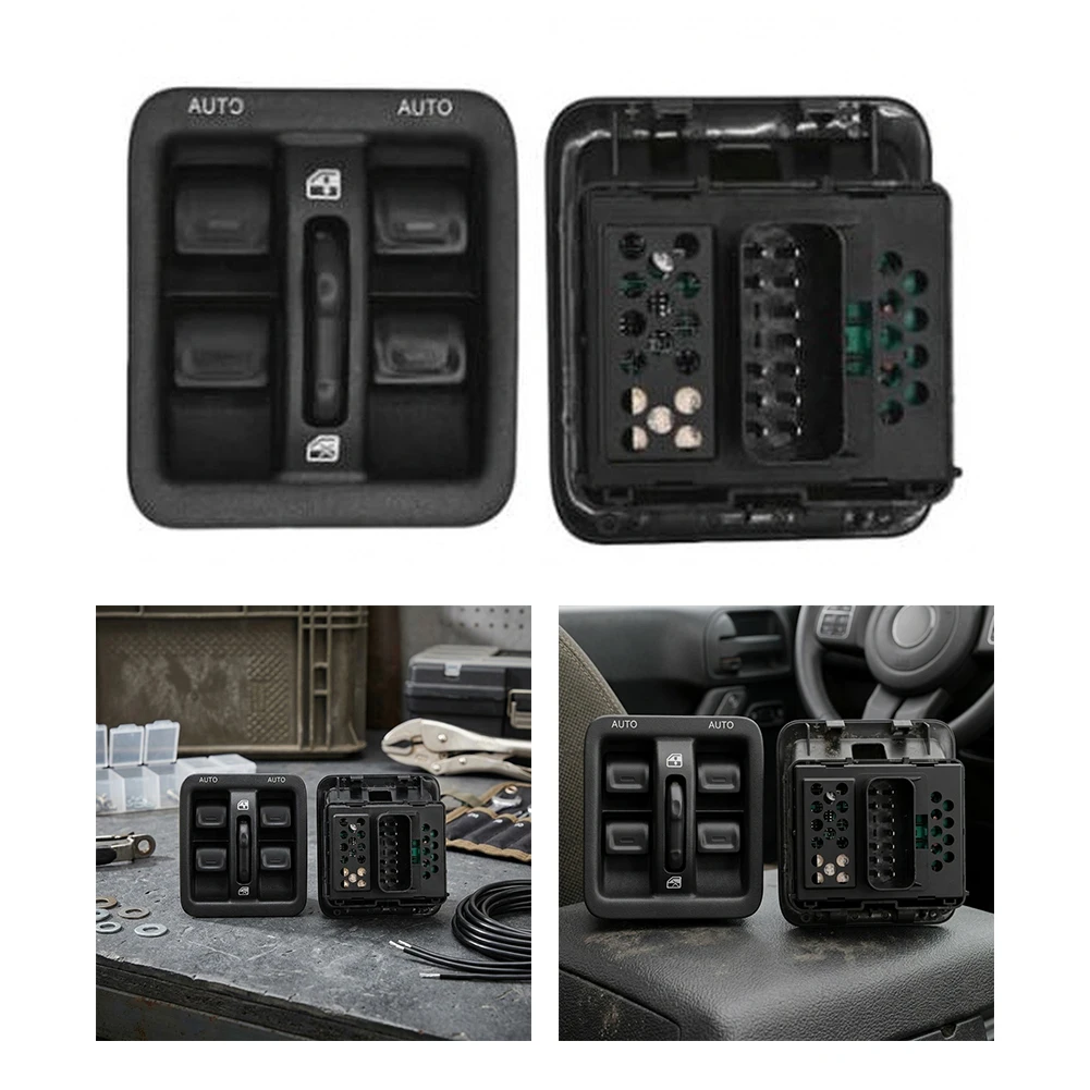 OEM Style Power Window Switch 68156217AC for Jeep For Wrangler Unlimited 4 Door 2012 to 2015 Black Plastic Switch