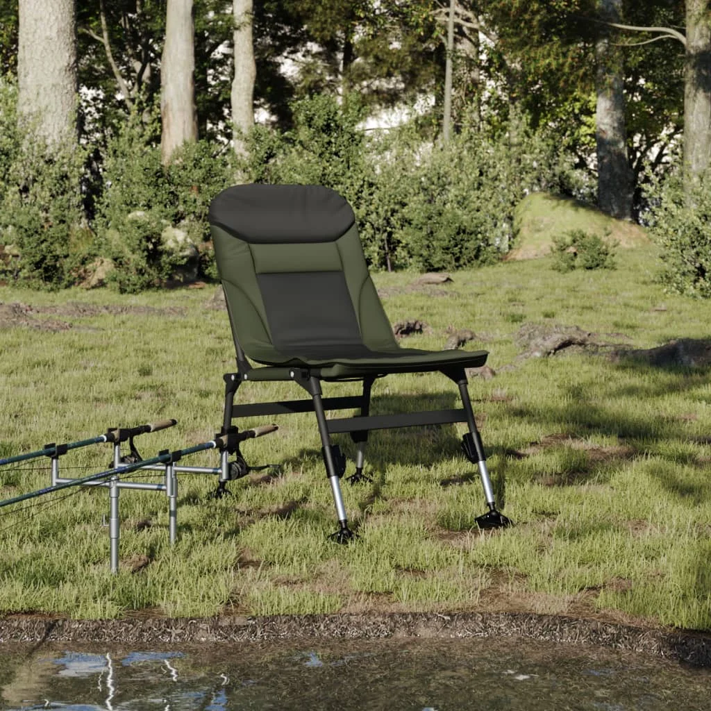 Angelstuhl mit verstellbaren Schlammfüßen, faltbar, grün. Outdoor-Stühle für Gärten, Pools, Strände im Innenbereich erhältlich