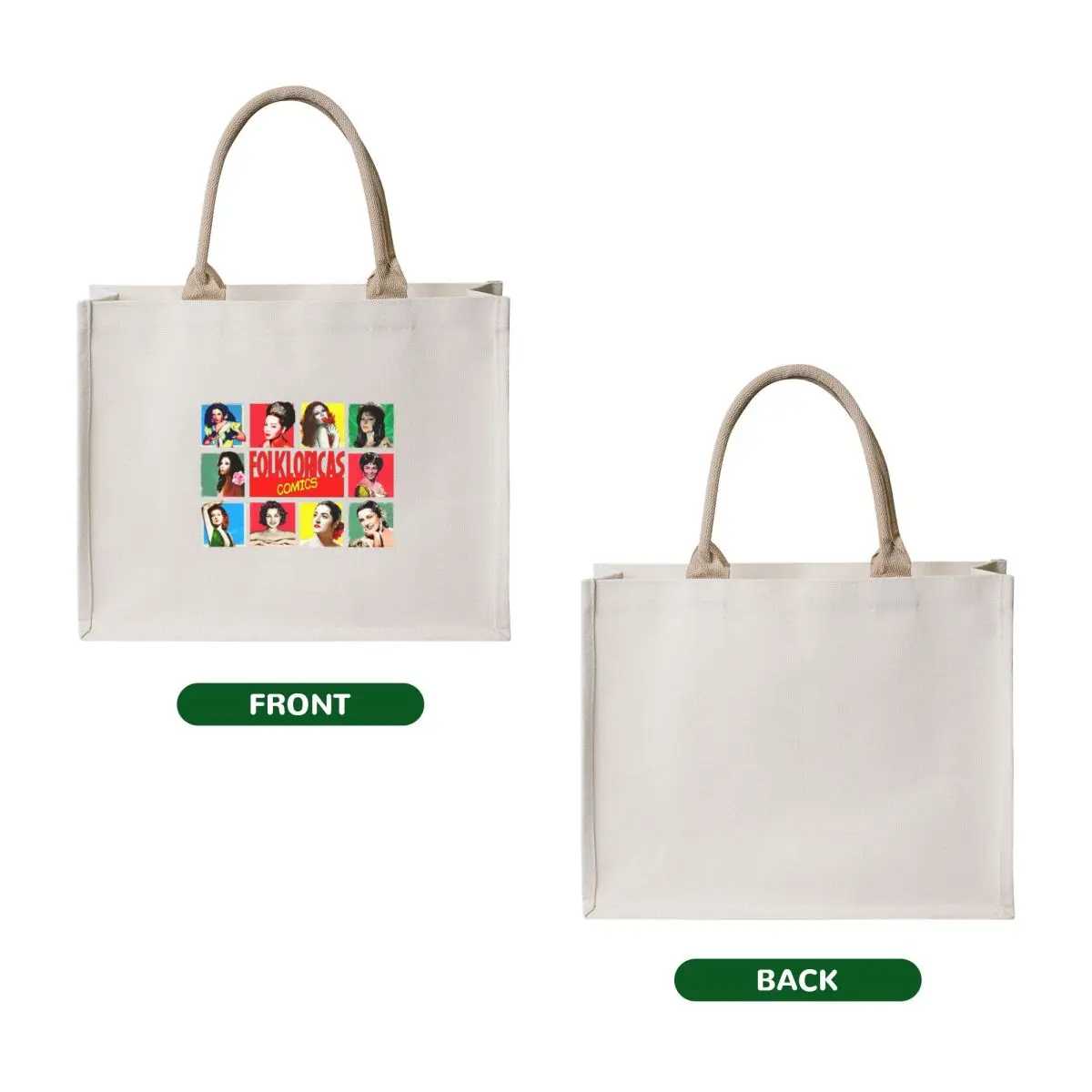 FolkloricasReinas de la copla Vintage Comics Tote Bag Women bags Shopper eco bag folding