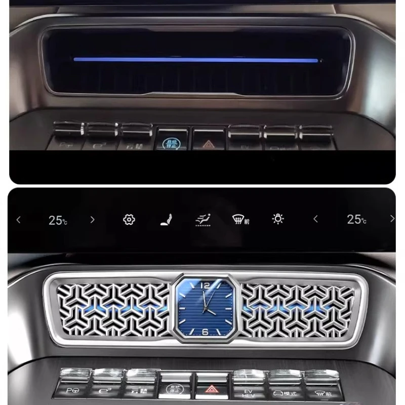 For BYD DENZA N9/N8L Car clock central control air outlet quartz watch luminous electronic dial car interior supplies