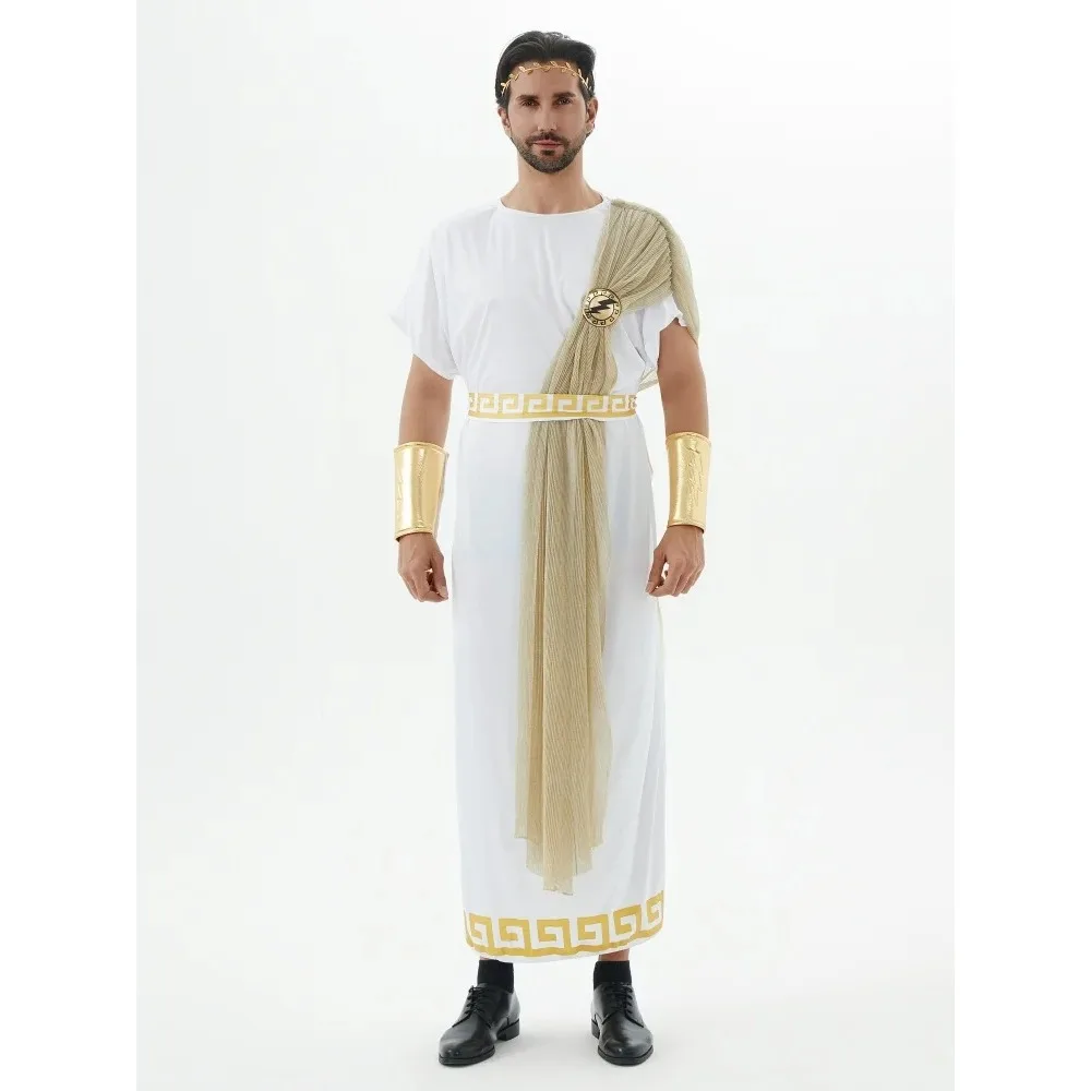 Halloween-Kostüm Antike Griechische Götter Zeus Kostüme für Erwachsene König von Rom Karneval Bühnenshow Rollenspiel Partykleid