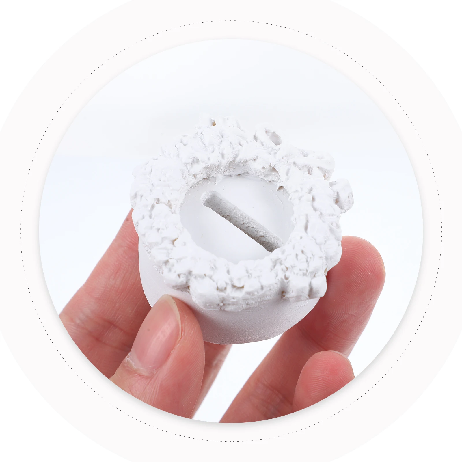 

Gypsum Jewelry Stand Ring Display Holder Plaster Cake Shape Showcase Storage Rack For Selling Durability White