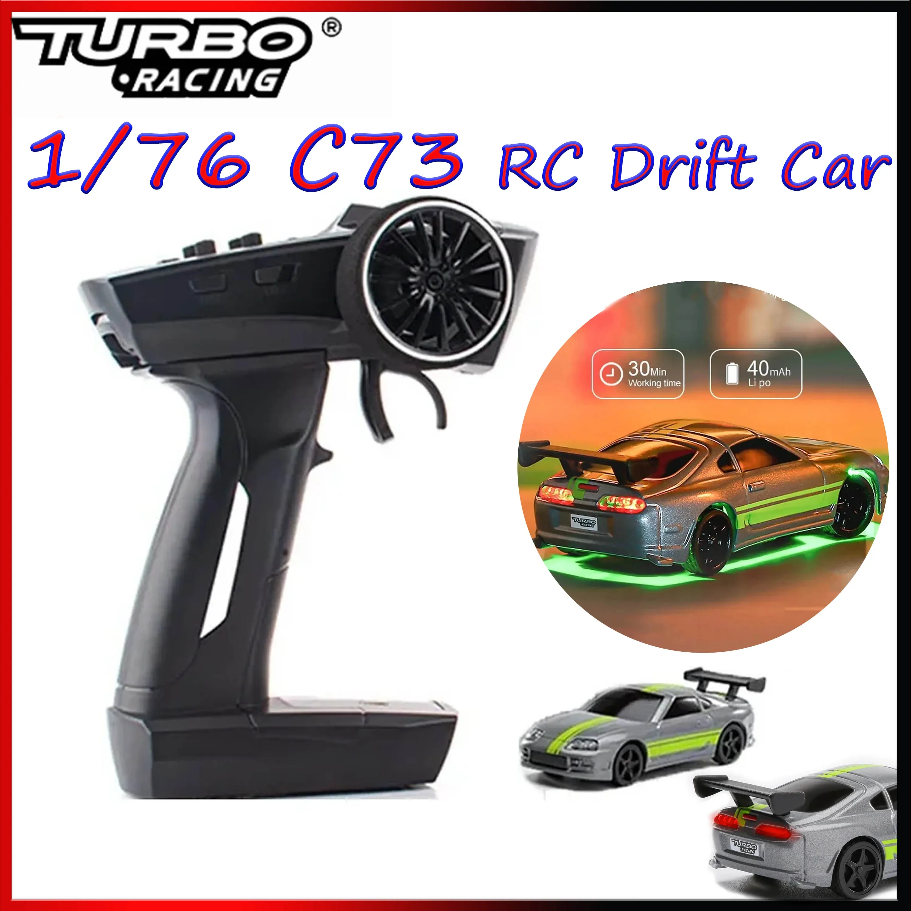 

1/76 C73 дорожный дрифт-автомобиль Turbo Racing настольный портативный полностью пропорциональный пульт дистанционного управления для детей и взрослых игрушка в подарок модель «сделай сам»