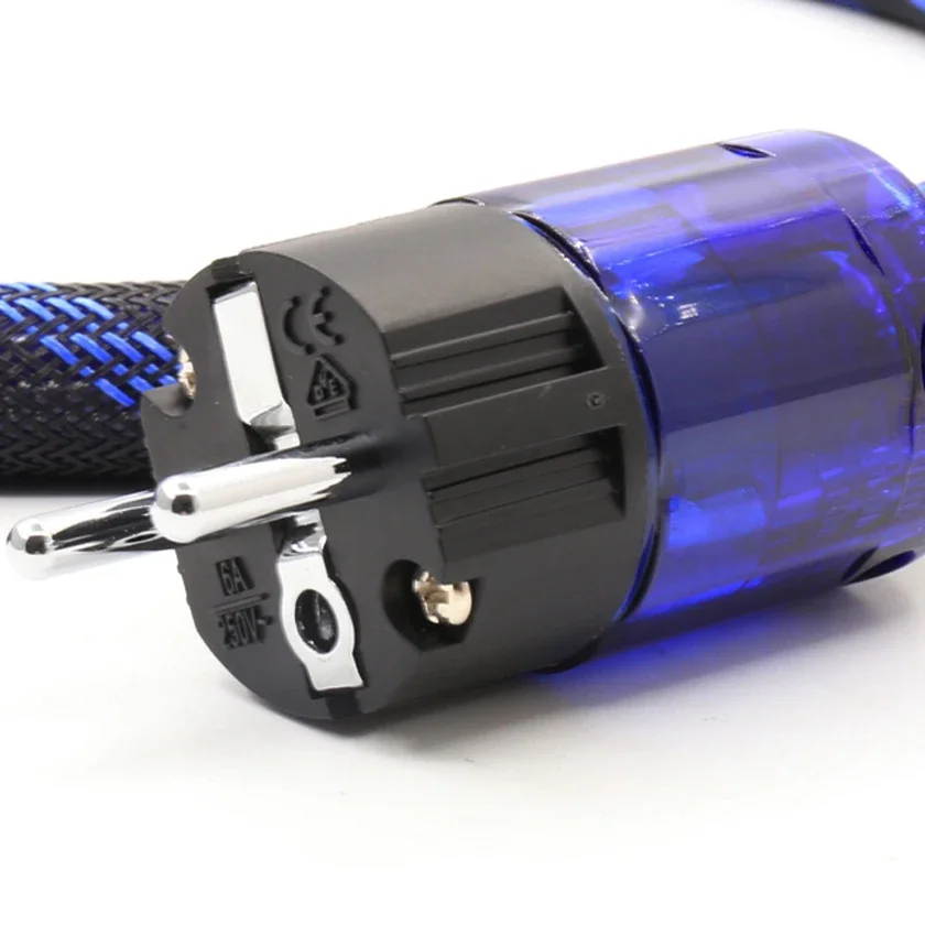 Цельный высококачественный кабель питания Schuko с вилкой европейского стандарта, шнур питания HIFI, аудиофильский европейский кабель