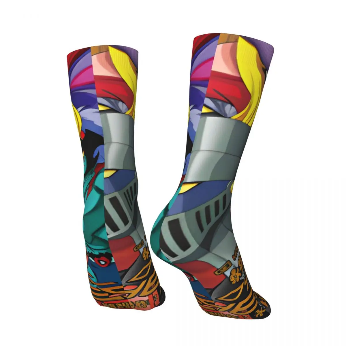 Mazinger Z UFO Roboter Grendizer Socken Lustige Strümpfe Herbst Anti-Rutsch Erwachsene Männer Socken Hochwertige bedruckte Outdoor-Socken