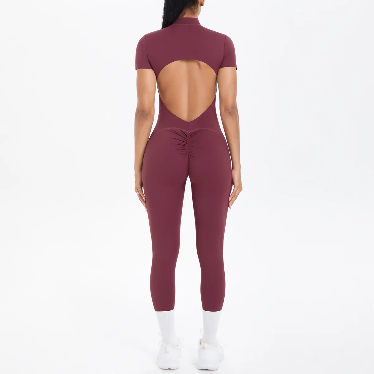 

Seamless Gym Workout Women's Yoga Sets Front Zipper Open Back Long Pants Jumpsuit Sports Running Fitness One-Piece Yoga bodySuit
