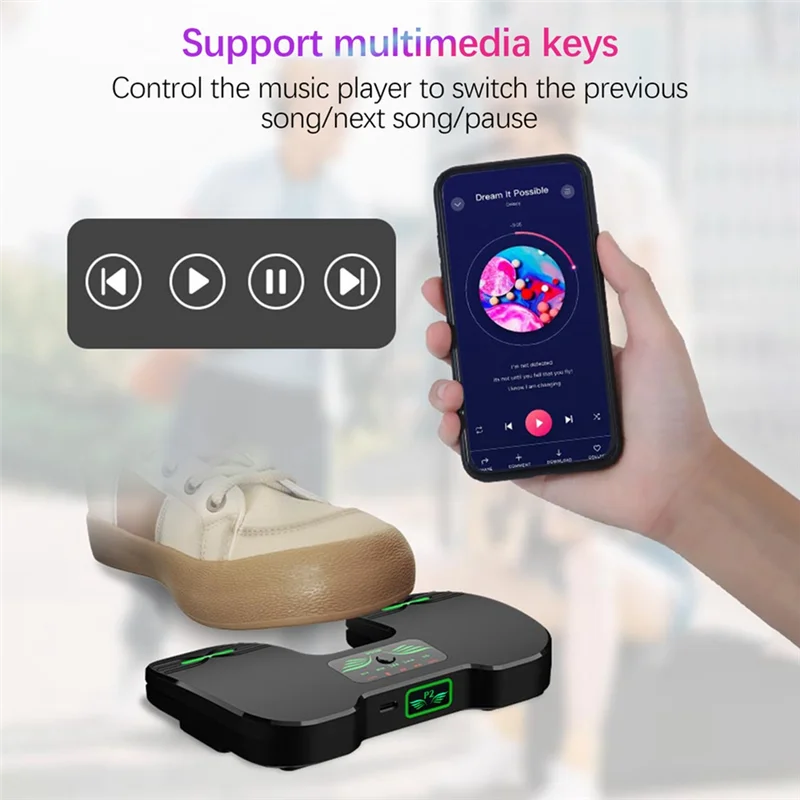 دواسة تيرنر للصفحة اللاسلكية من ABHS، أداة تيرنر لصفحة الموسيقى المحمولة للأجهزة اللوحية والهواتف الذكية BT، قابلة لإعادة الشحن