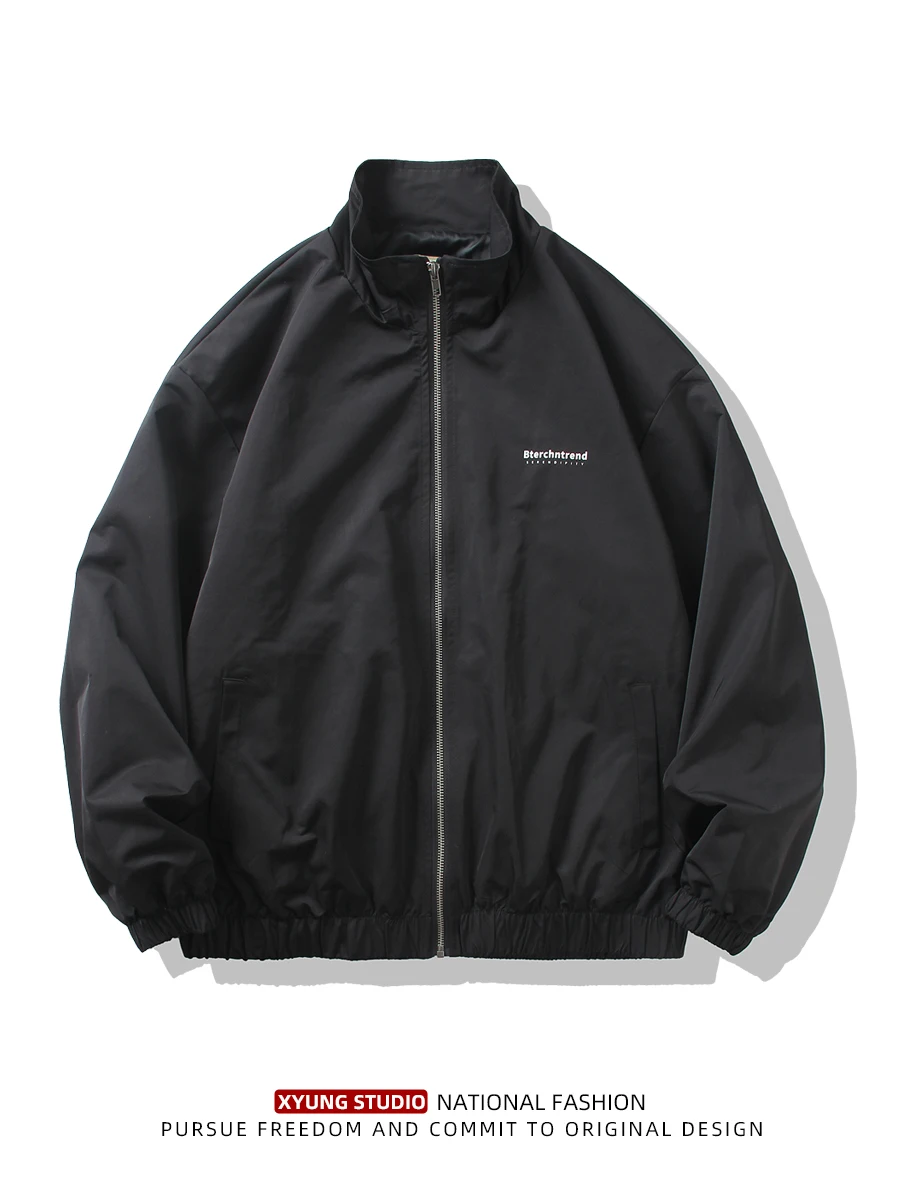 

American Sle Outdoor Printed Stand Collar Jaet Men's Baseball Loose Thin Spring Autumn Faion Youth Top Trendy Brand