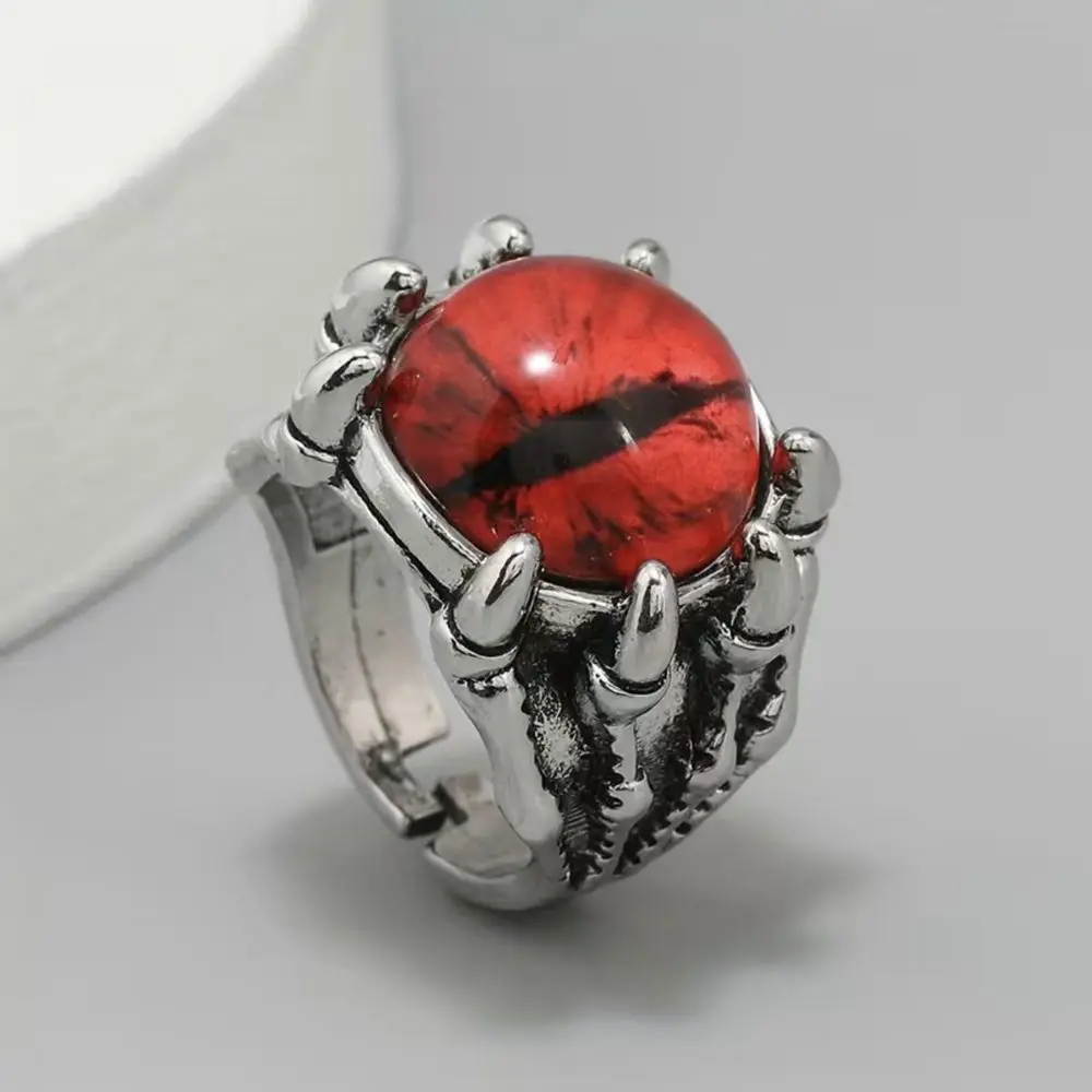 20pcs Evil Eyes Rings For Men and Women Silver Plated Punk Style Fashion Jewelry Party Gift Size Adjustable