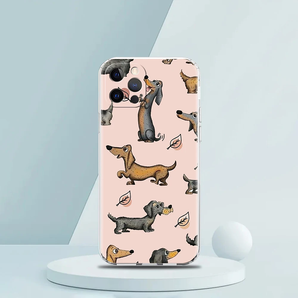 Dachshund Sausage Dog Phone Case For iPhone 15 14 13 12 Mini 11 Pro Max XS X XR 7 8 Plus Clear Shockproof Silicone TPU Cover