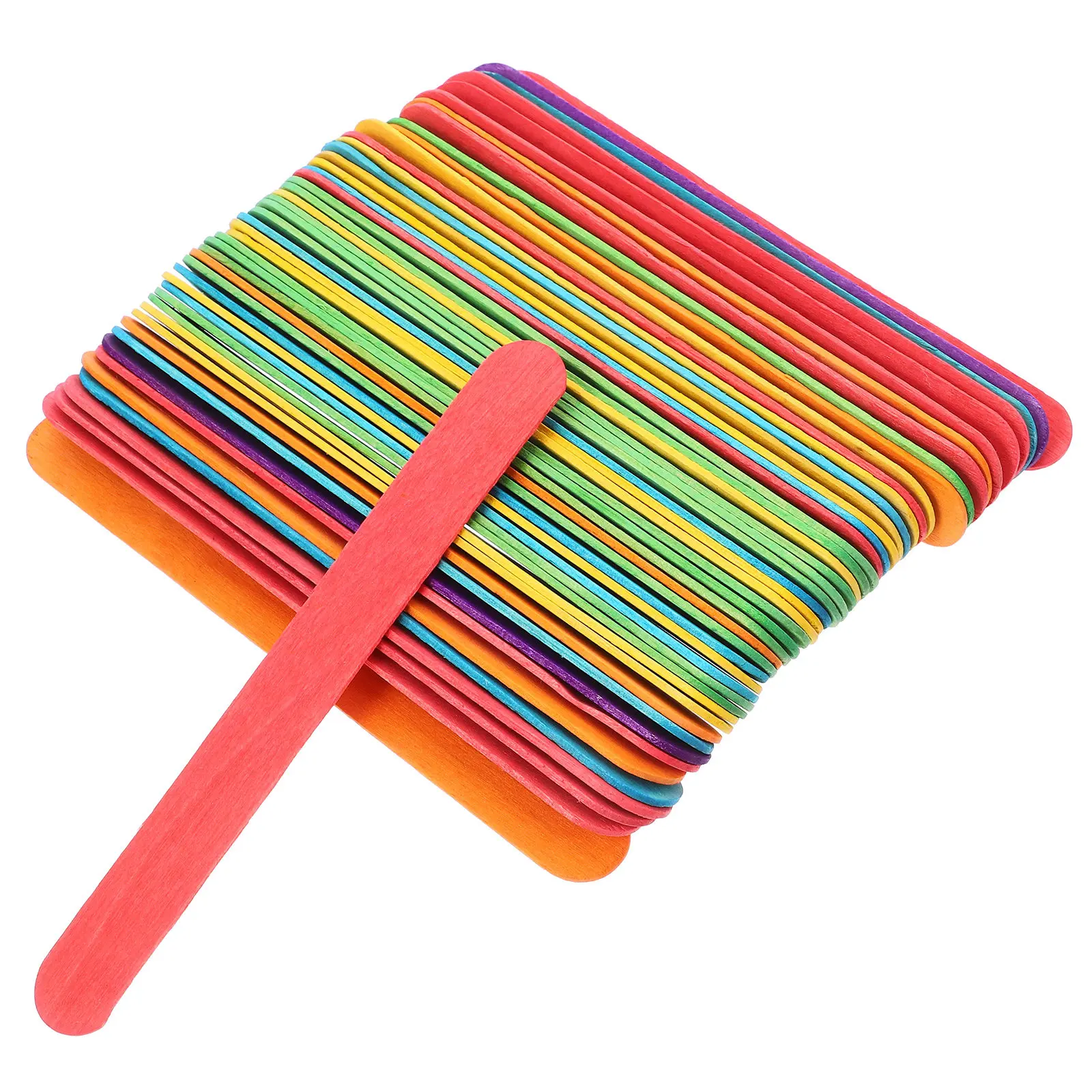 

50Pcs Jumbo Colored Ice Pop Sticks Wide Wooden Craft Sticks for DIY Crafts Classroom Art Projects Large Craft Supplies for Kids