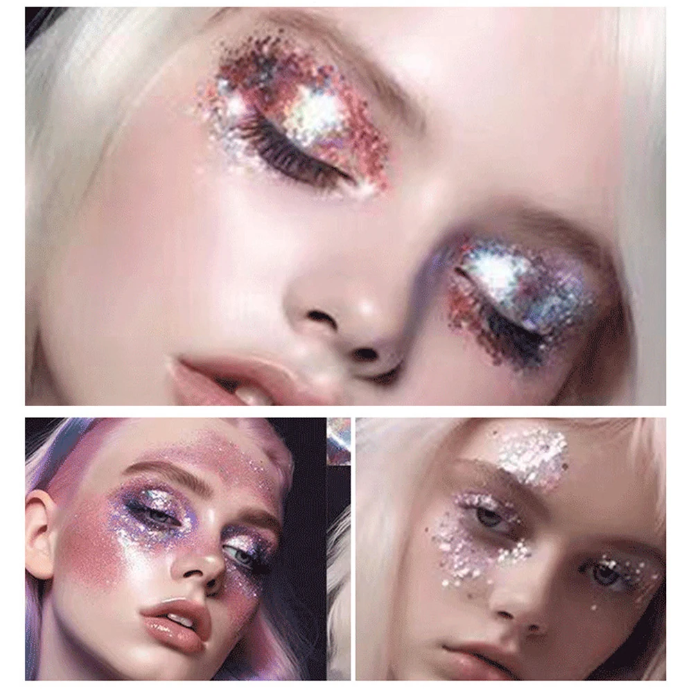 1/2 pçs glitter sombra não-vo pó antiaderente em pó gel glitter lantejoulas sombra de maquiagem dos olhos gel glitter sombra