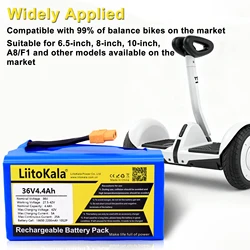 LiitoKala 36V rechargeable li-ion battery pack 4400mah 4.4AH li-ion cell for electric self balance scooter hoverboard unicycle