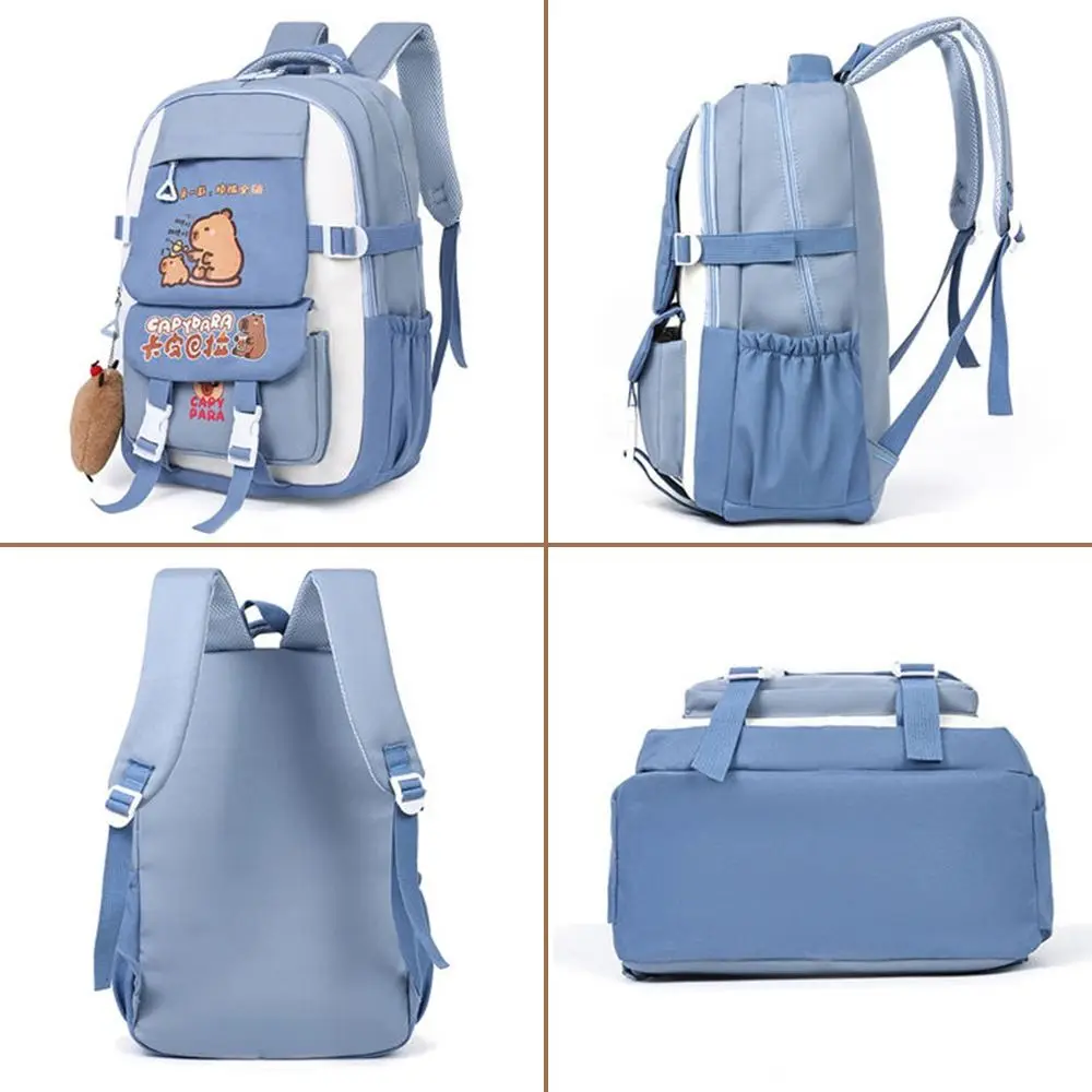 Comfortable Nylon Capybara Backpack Capybara Large Capacity Children's Backpack Lightweight Alleviate Burden Bookbags School Use