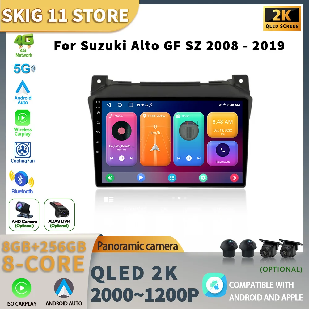 

Android13 For Suzuki Alto GF SZ 2008 - 2019 Car Radio Multimedia Player Navigation Stereo 4G GPS Auto Head Unit Rear View Camera