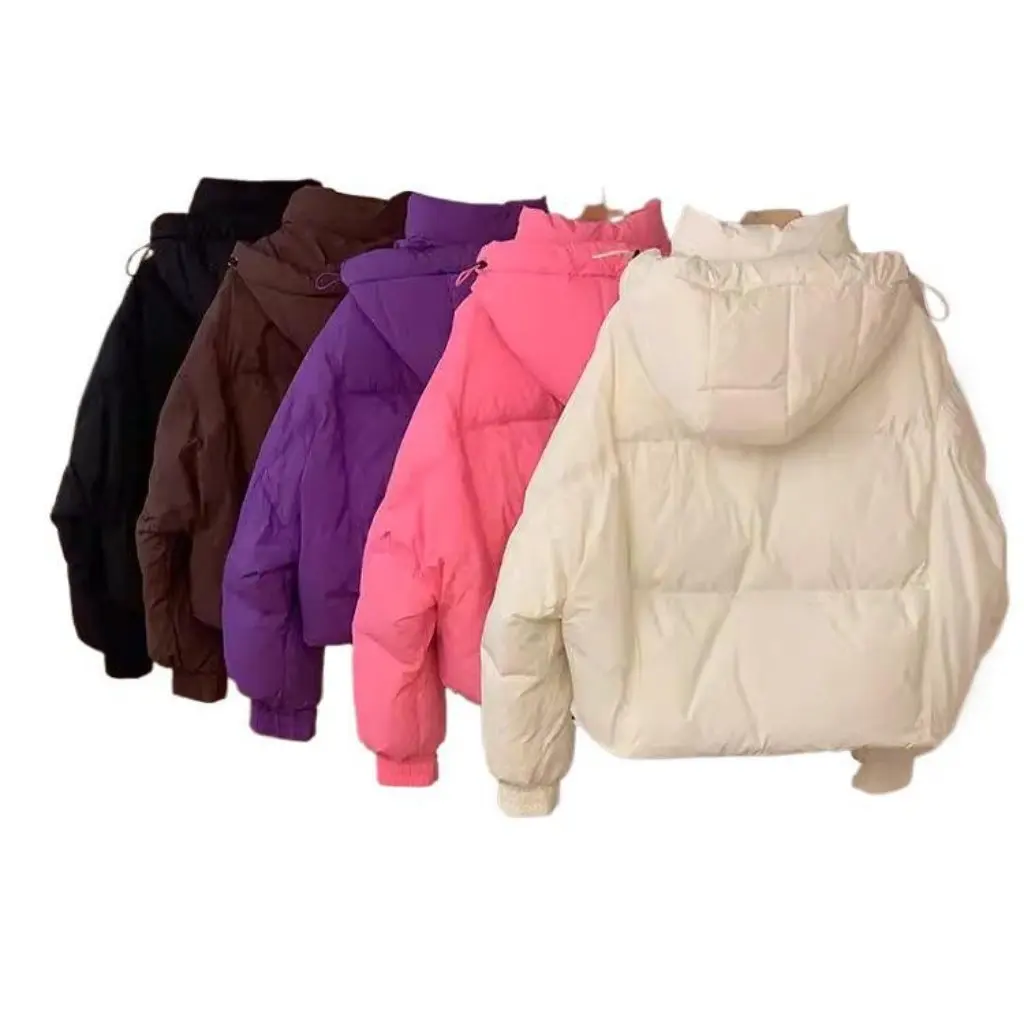 

Winter Women's Korean Style Cotton-Padded Jacket Bow down Design Short Hooded Thickened Fashionable All-match Coat