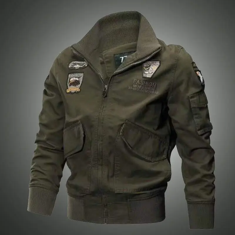 2026 New Autumn Winter Jacket Men's Jacket Pure Cotton Washed Casual Stand-up Collar Outdoor Military Tooling Velvet Jackets Man