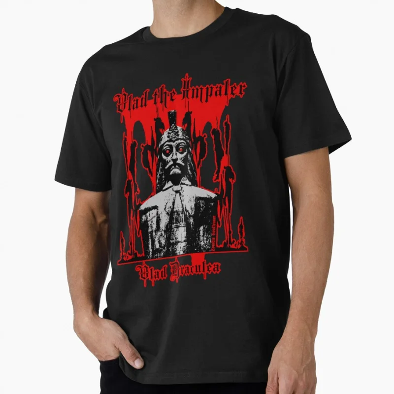 

0128 Vlad The Impaler Dracula Scary halloween Gift T-Shirt Retro Horror Gothic Vampire Graphic Clothes All size Tops