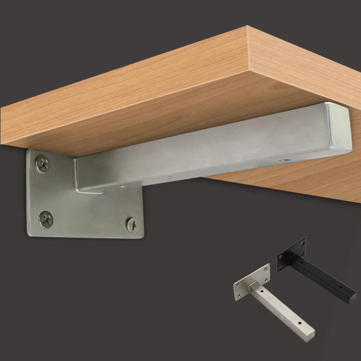 

Heavy Duty Stainless Steel Shelf Brackets Durable Wall Mounted Square Tube Support Bracket Reliable Load Bearing for DIY Kitchen