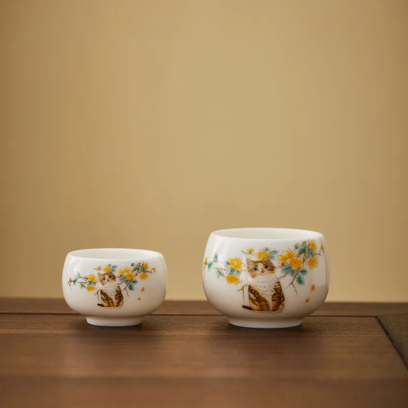 الرجعية اليدوية طقم شاي فنجان شاي سيراميك الخزف ماستر كوب الشاي الصيني درينكوير كوب الشاي شرب كوب كونغ فو فنجان شاي