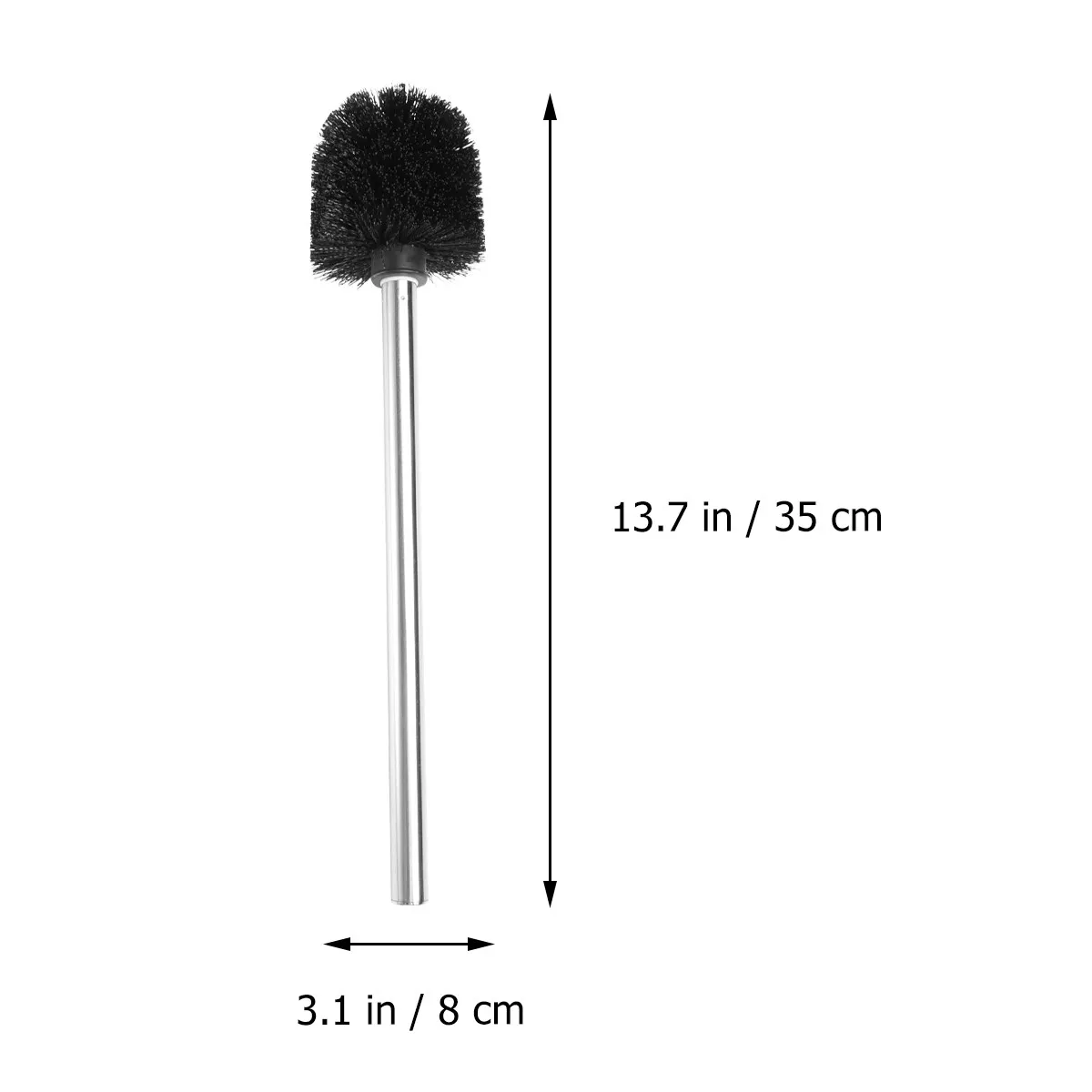 3Pcs Toilet Brush Black Plastic Stainless Steel Handle Bathroom Cleaner Bacteria Resistant Compact Design