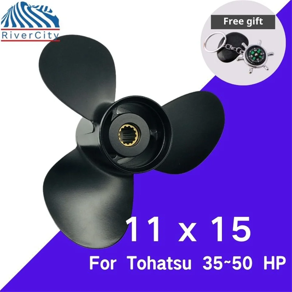 Boat Propeller 11x15 For Tohatsu Nissan 35hp 40hp 50hp Outboard Screw Boat Motor Aluminum Alloy Propeller 3 Blad 13 Spline