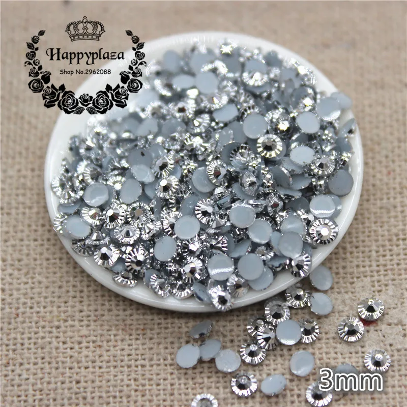 3mm 5000pcs New Golden/Silver Spiral Resin Rhinestone Facets Flatback Stone Decoration for Phones Bags Shoes Nails DIY