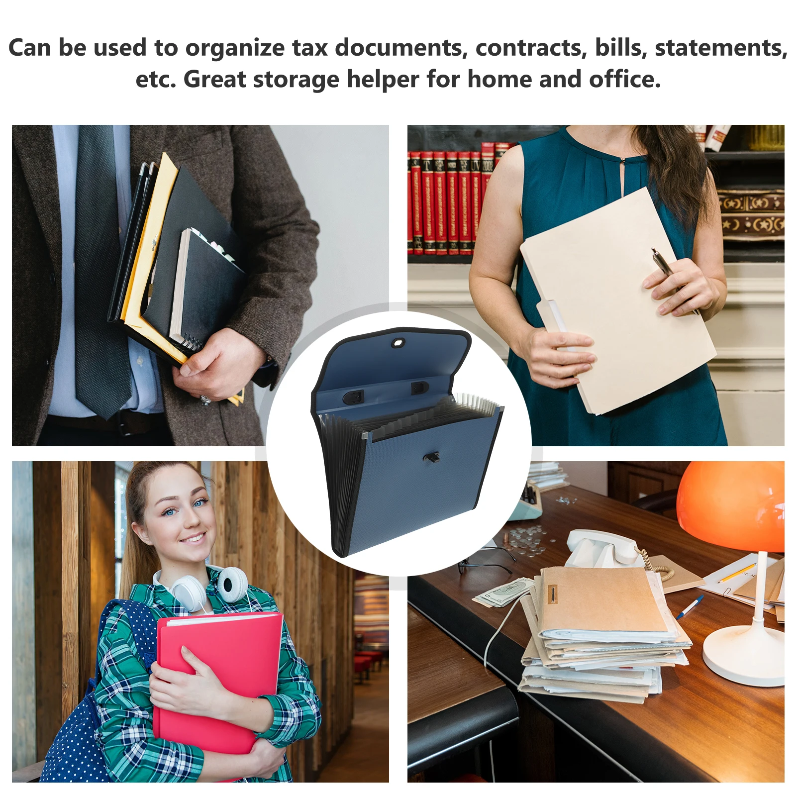 

1Set Multi-Layer File Bag Large Capacity Document Organizer Folder Portable Paper Storage for Office Home School Use Bill