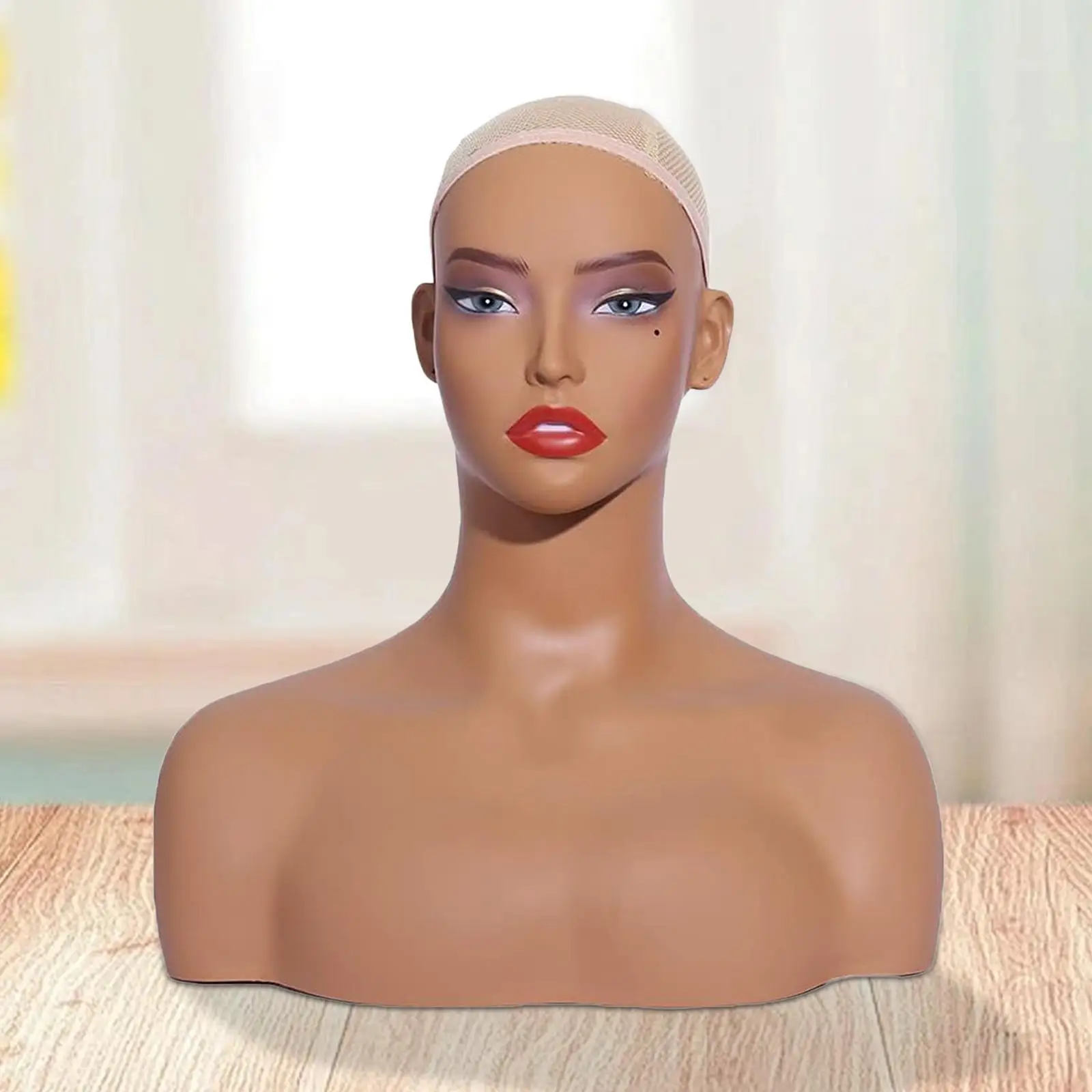 

Female Head Manikin Head with Makeup for Jewelry Hair Accessories Glasses