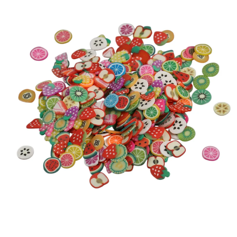 Wholesale About 1000 Pcs Mini Fruit Soft Pottery Chips DIY Epoxy Filling Nail Art Jewelry Craft Supplies