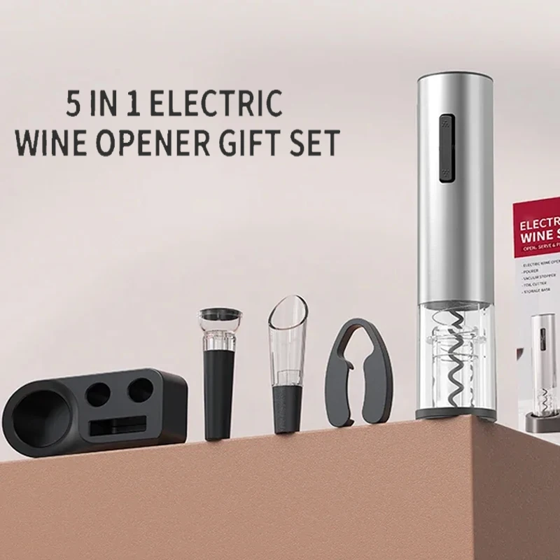 Automatische elektrische Weinöffner, wiederaufladbarer Korkenzieher, zum Herausnehmen von Korken, Öffner mit Weinstopfen, Ausgießer, Folienschneider, Flaschenöffner