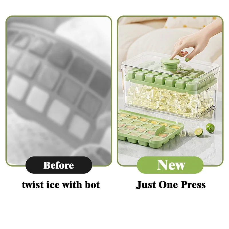 Ice Cube Mould 28/56 Grids Silicone Ice Cube Tray Mould Food Grade Silicone Ice Cube Tray With One Click Ice Maker DIY Whiskey