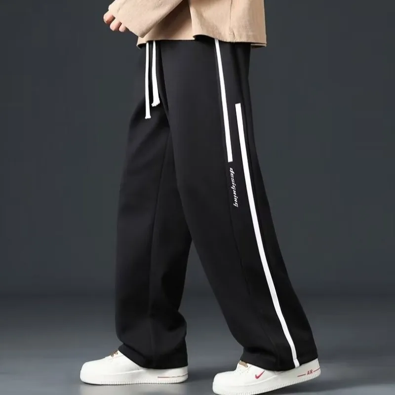 

Fashion Mens Pants Trousers Sports Streetwear Male Loose Drawstring Jogging Outdoors Summer Pants Casual Men Straight Pants