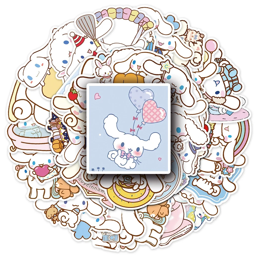 10/30/50PCS Funny Cinnamoroll Stickers Cute Cartoon Decals Toy PVC DIY Luggage Stationary Wall Car Travel Sticker Wholesale view 3