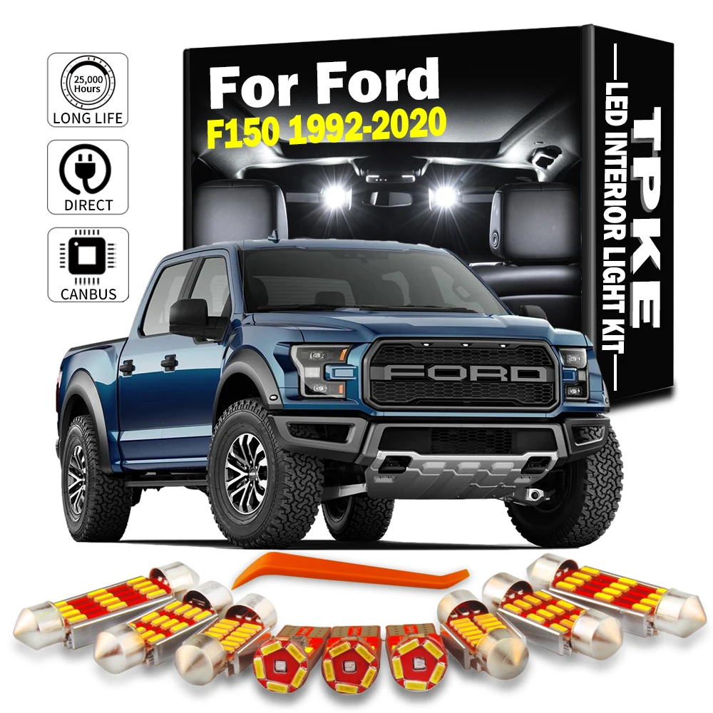 TPKE アクセサリーフォード F-150 F150 1992-2018 2019 2020 Canbus LED インテリアドアマップドームトランク サンバイザーライトキット車の電球