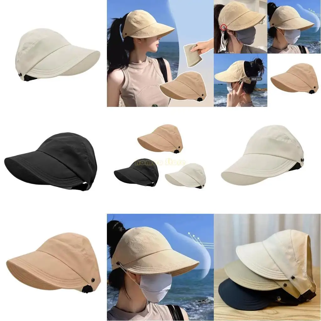 

31BF Ponytail Sun Hat Quick Drying Hat Beach Vacation Hat Breathable Sunscreen Hat for Outdoor Activity and Sports