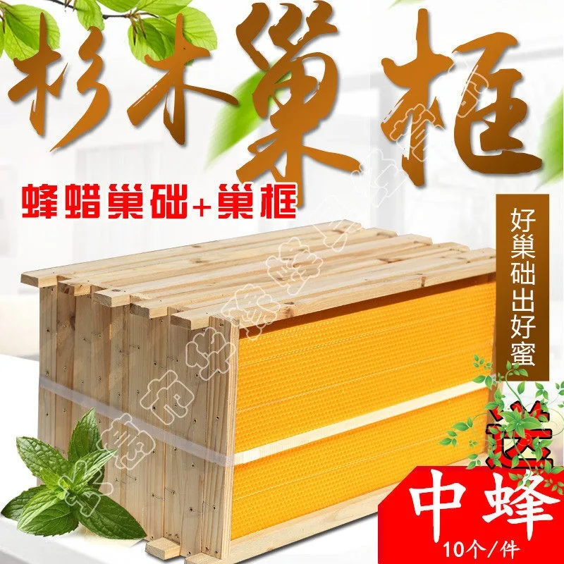 Standard Beehive Frame Foundation Beeswax Hive Box Beekeeping Tool Honeycomb Brood