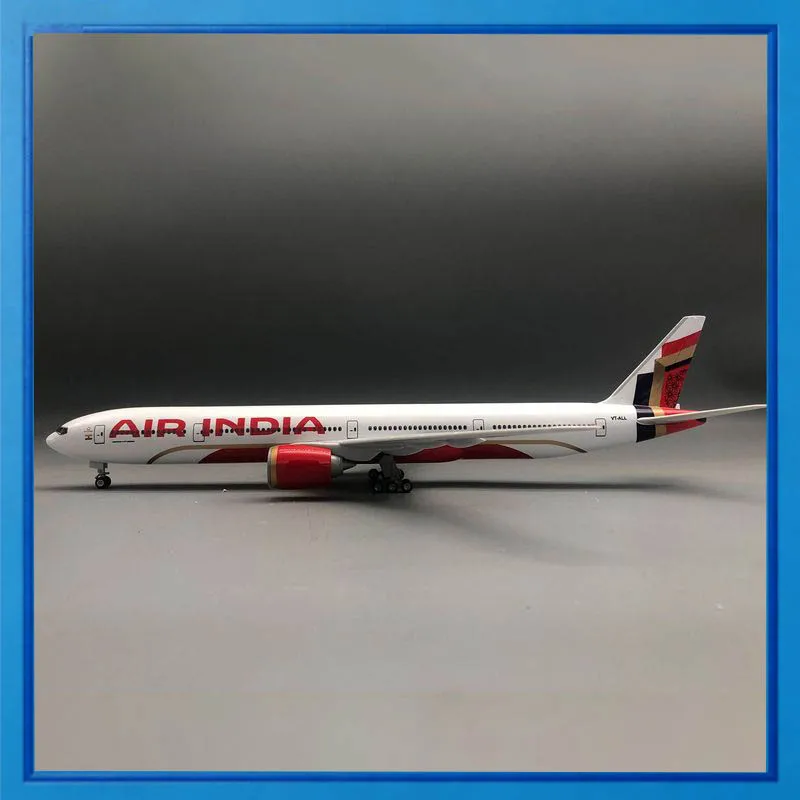 

Air India 777 Static Airplane Model 47cm Simulation Aircraft With Led Lights Landing Gears Desktop Display Decor For Collectors