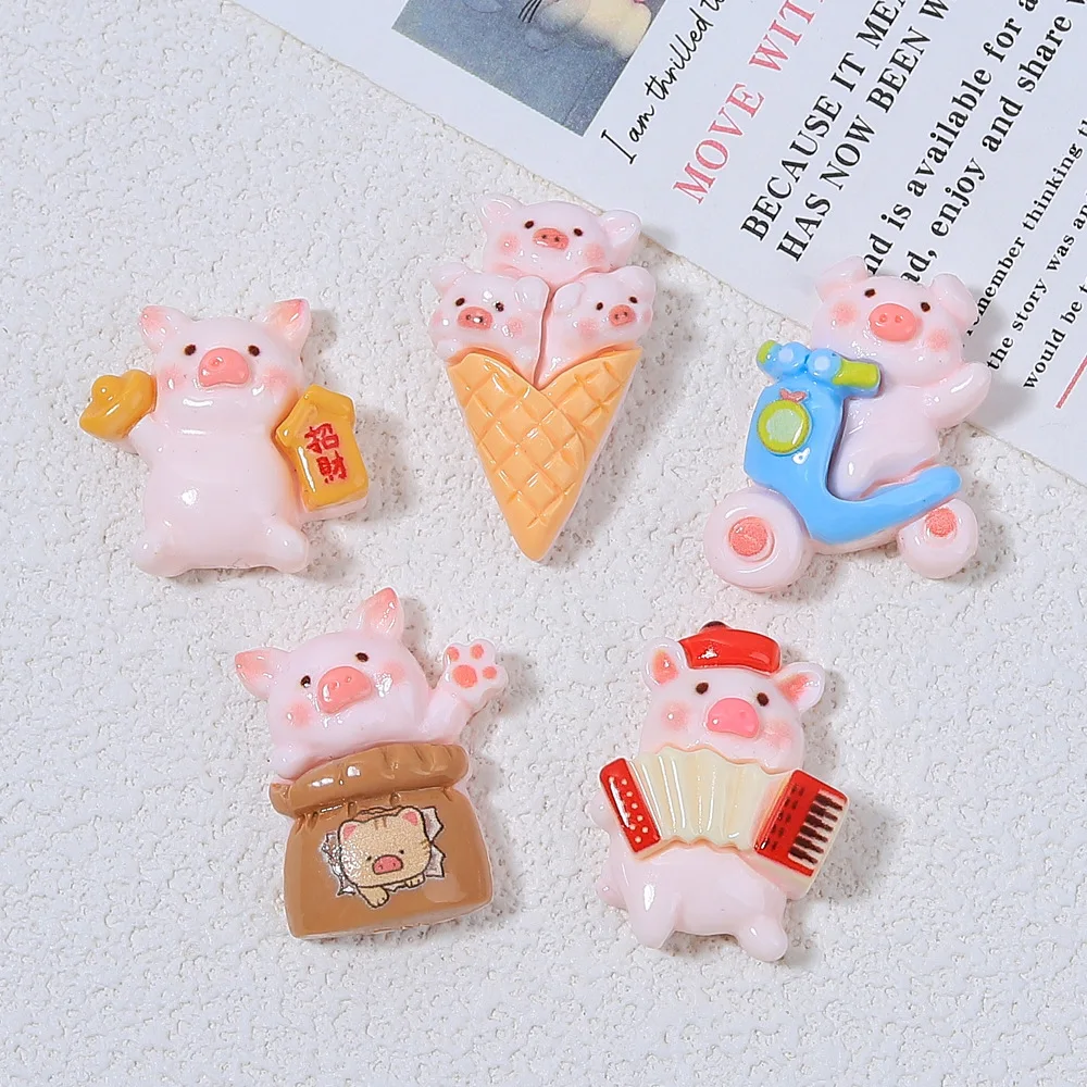 10pcs/lot Kawaii Pig Diy Home Decoration Figurines Dollhouse Moss Terrarium Landscape Accessories Fairy Garden Miniatures Room