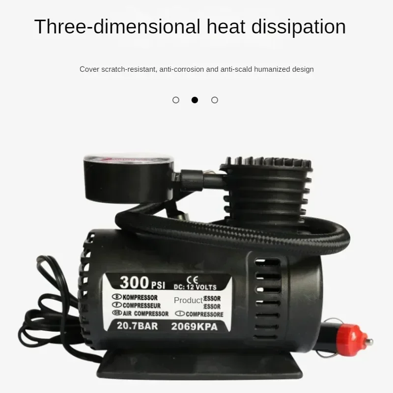 car cigarette lighter pump 12V Car Electric Air Pump 300psi Air Compressor Tire Inflator Tool Pressure  Gauge Cigarette Lighter Connector Compact