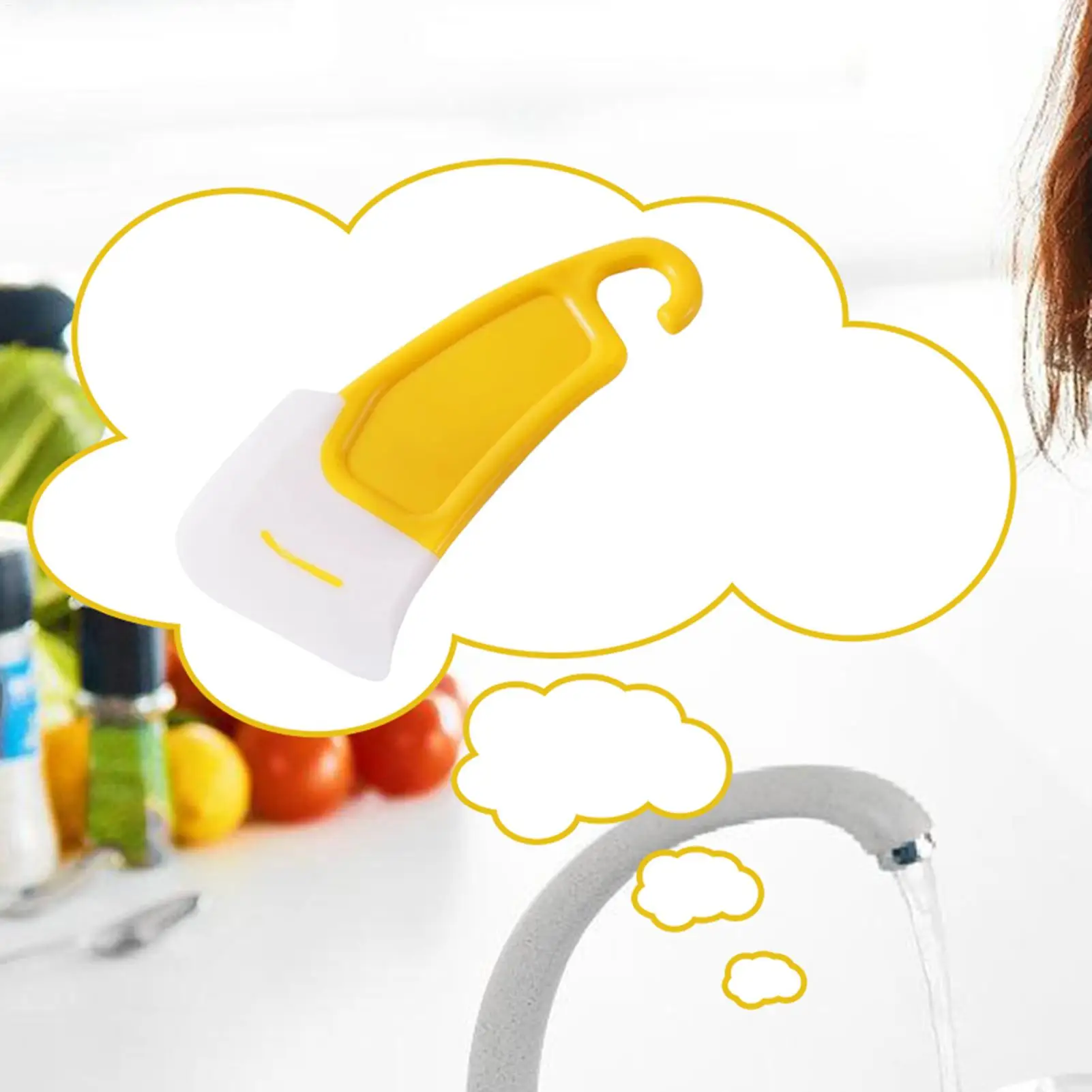 1Pc Kitchen Scraper Oil Stain Cleaning Silicone Spatula Cake Baking Pastry Gadgets Dirty Pan Pot Dishes Cleaner Tools Scraper