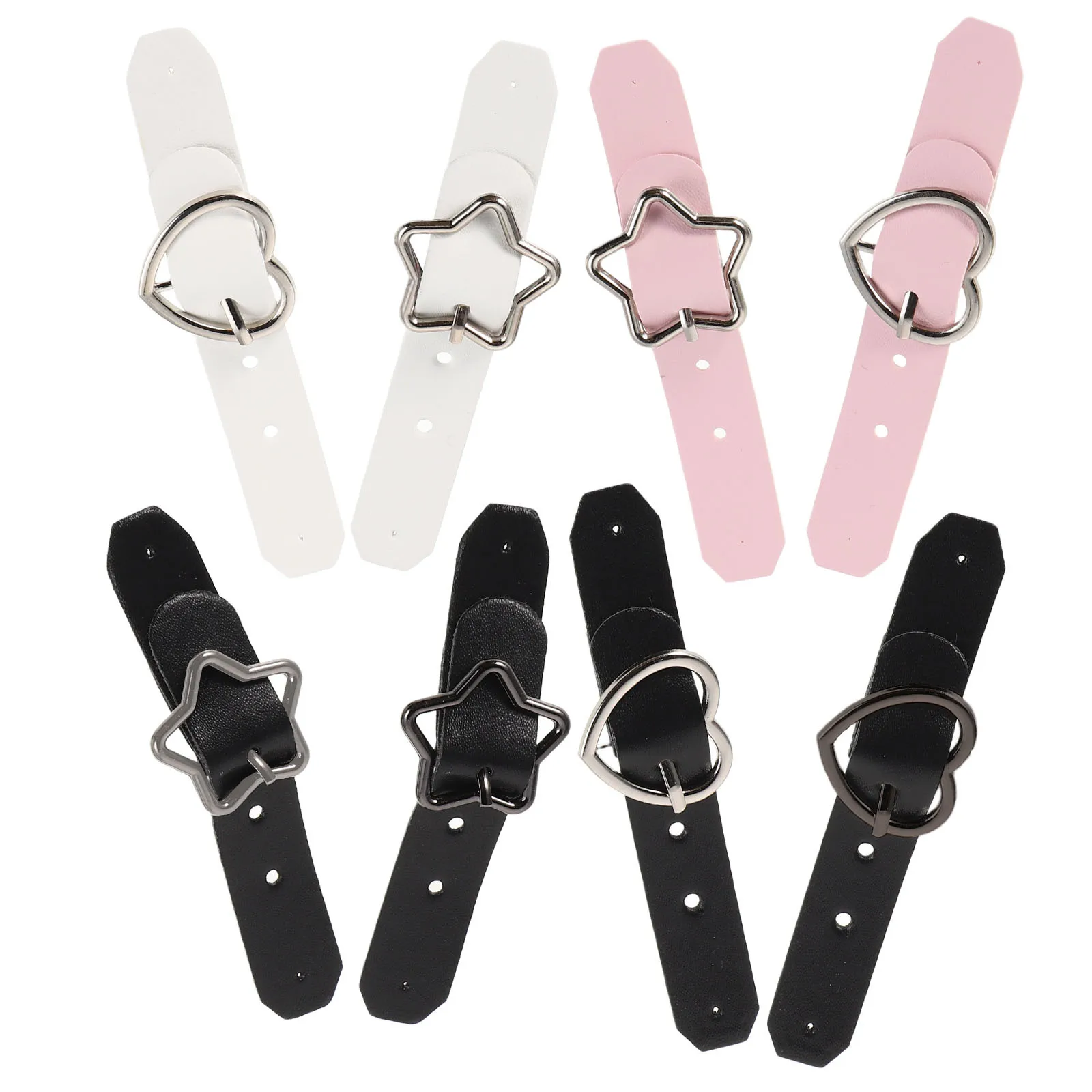 8 قطعة قابل للتعديل الأسود معدن القلب ستار أبازيم الأزهار لهجة حزام مشبك استبدال الملابس DIY بها بنفسك حقيبة إكسسوارات الأحذية #2