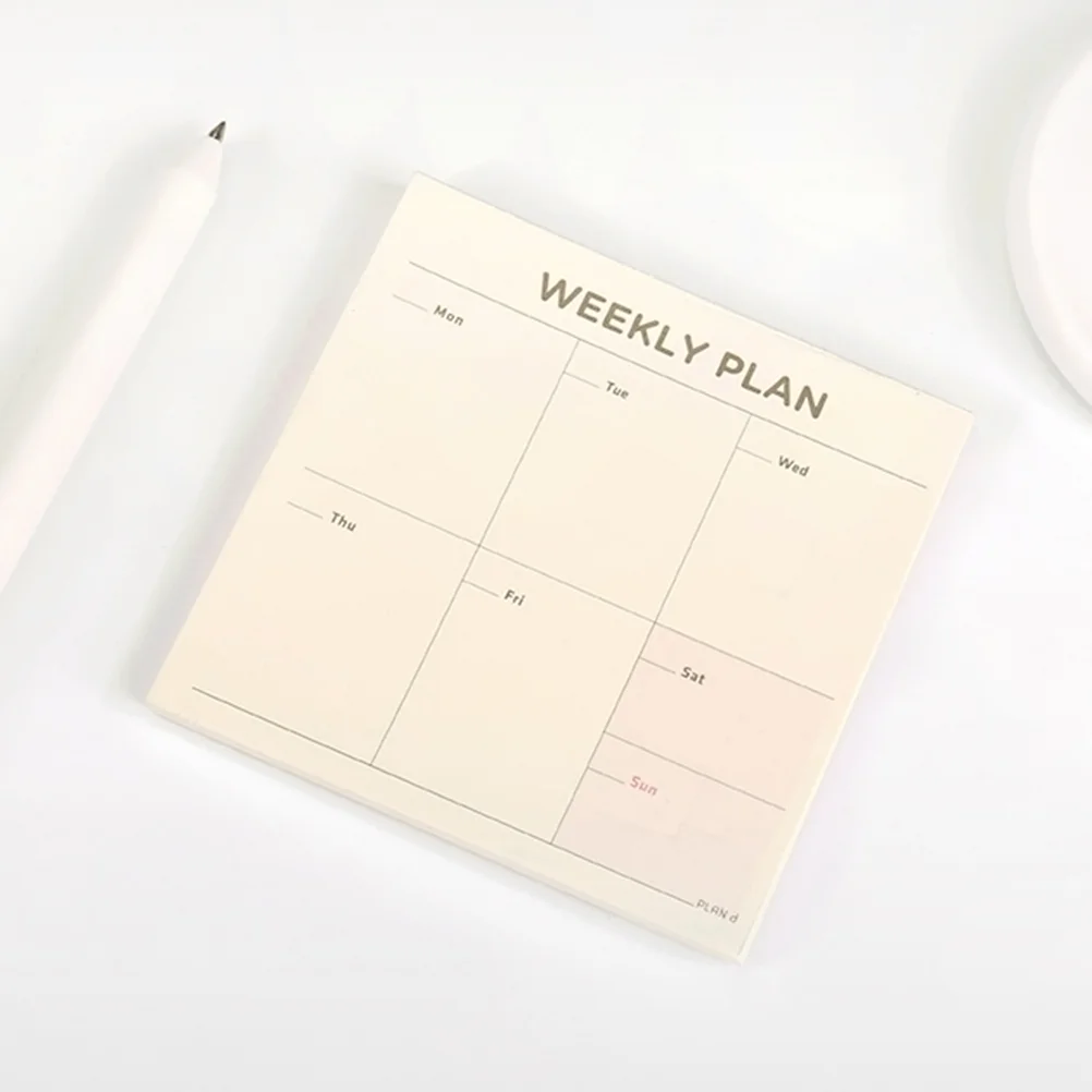 

60 Sheets Memo Pad Schedule Plan Notebook Notepad Bookmark for School Office Supplies (Weekly Planner)