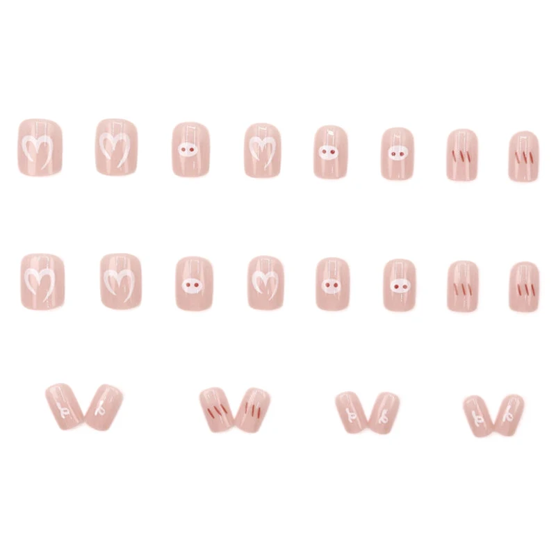 24개입 광택 짧은 프레스온 인조 손톱 글리터 매니큐어 재사용 가능한 가짜 손톱 인조 손톱 장식