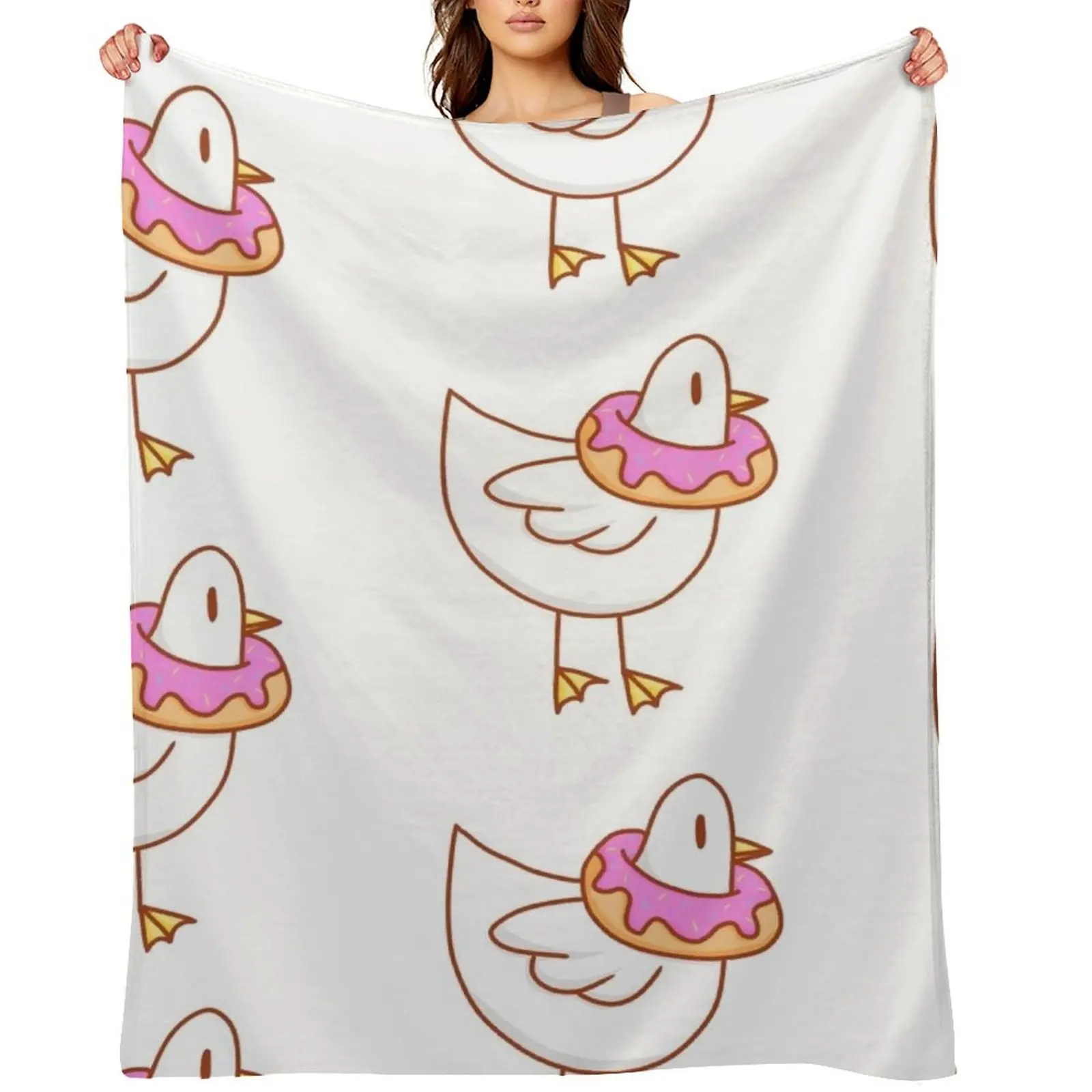 

Duck In Donut Throw Blanket Bed linens Retros for winter Decorative Sofa Blankets