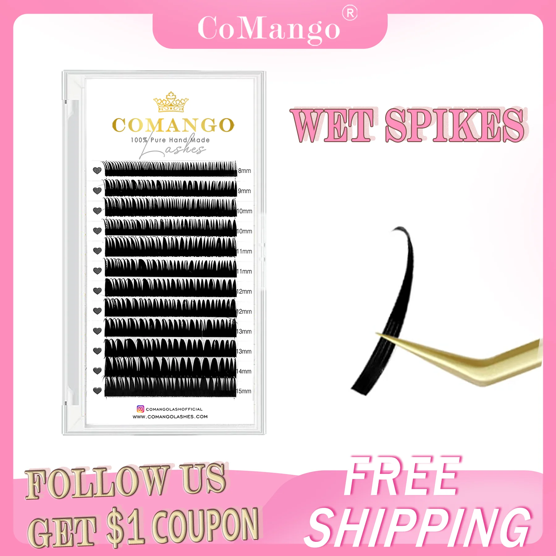 Wholesale Flexible Wet Eyelash Extension 0.07mm Spikes Lashes Manga Lashes Wispy Cosplay Premade Natural Eyelashes Supplies