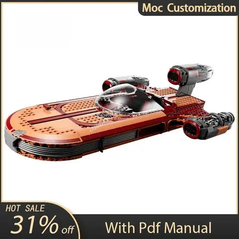 1890PCS Moc Space Movie Luke's Landspeeder Byggstenar Klassiska Rymdskepp Modell Klossar Monteringsleksaker för Barn Födelsedagspresenter 12 best sales Lego 75341 - №6