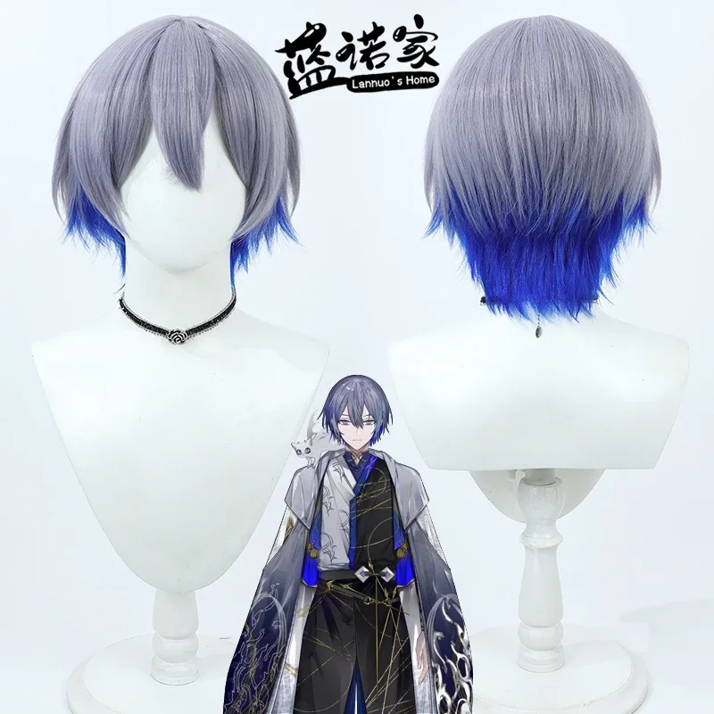 

Nijisanji Vtuber Koyanagi Rou Cosplay Wig Light Purple Blue Heat Resistant Synthetic Hair Halloween Party Role Play + Wig Cap